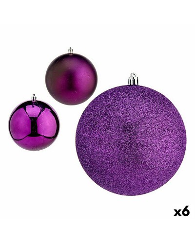 Palline di Natale Viola Ø 12 cm, Set da 6 in Plastica