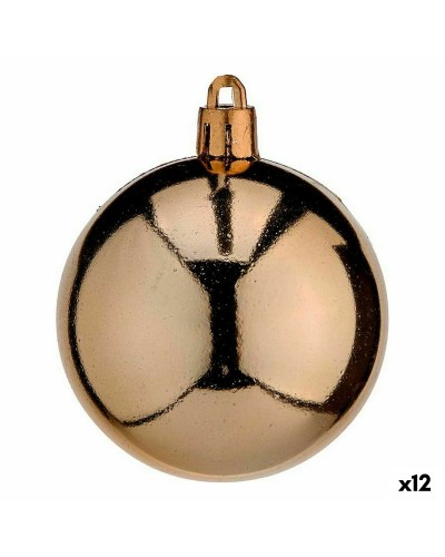 Set kerstballen Koper Plastic 6 x 7 x 6 cm (12 Stuks)