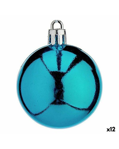 Boules de Noël Décoratives Bleues, 12 Pièces, Plastique, 5 x 6 x 5 cm
