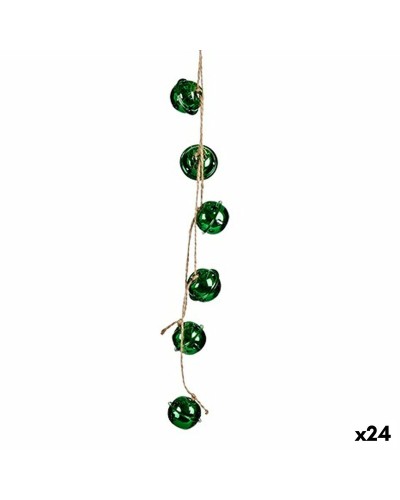 Cascabel Navideño Verde de Plástico | 58 cm | Paquete de 24
