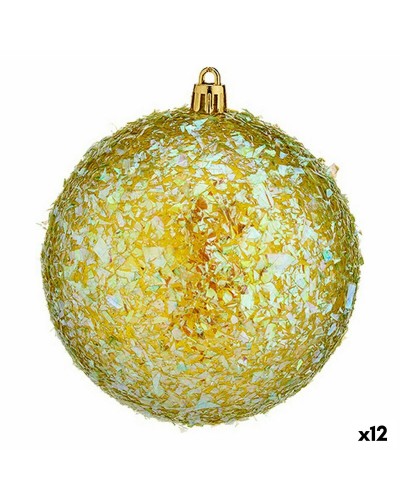 Set mit 12 grünen Weihnachtskugeln, 10 cm, dekoriert für Bäume und Dekorationen
