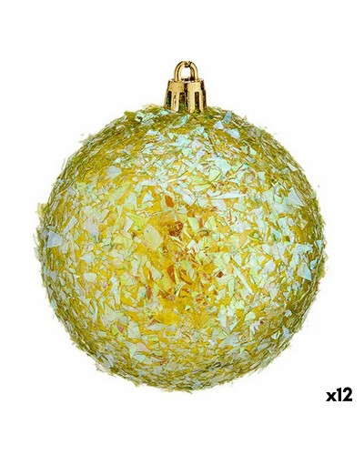 Boules de Noël Vertes Plastique 12pz - 8 x 9 x 8 cm - Décorations Sapin de Noël
