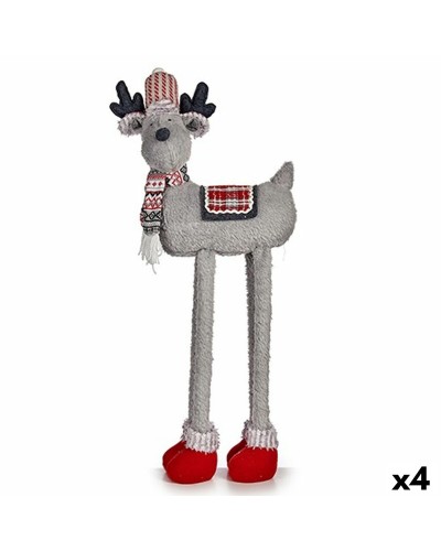 Renne Décorative de Noël de Chocce [Rouge Gris, 23x55x49 cm, Lot de 4]
