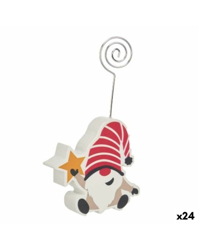 Cadre Photo Multicolore Gnome de Noël en Métal et MDF 8,5 x 15,5 x 2 cm (24 pièces)

