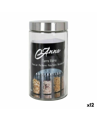 Burk Anna 1,7 L Glas Stål 11 x 11 x 22 cm (12 antal)