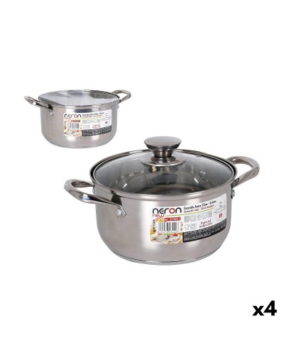 Quttin New Neron - Casserole avec Couvercle en Acier, Diamètre 22 cm, Capacité 4 L
