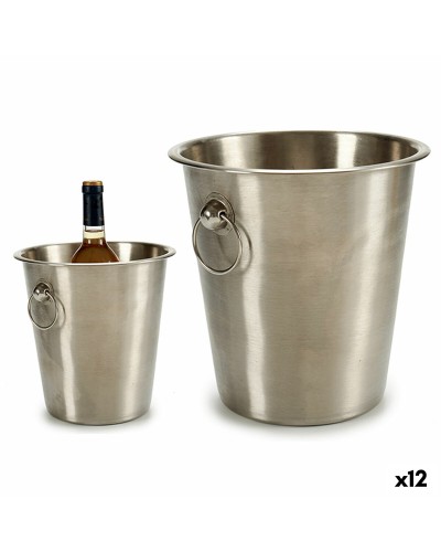 Seau à Glace Argenté 4,5 L en Acier Inoxydable, Parfait pour Fêtes et Rassemblements
