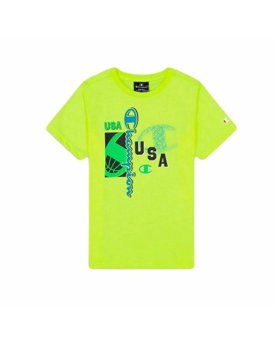 Champion T-shirt Homme Col Rond Vert Clair - Manches Courtes Coton
