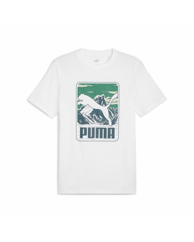 Heren-T-Shirt met Korte Mouwen Puma GRAPHICS Mountain Wit