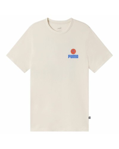 Heren-T-Shirt met Korte Mouwen Puma Chilli Powder Wit