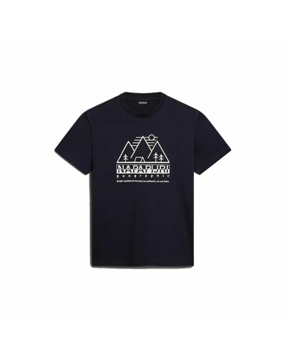 Napapijri S-Faber Men's Black Short Sleeve T-Shirt - Breathable Cotton
