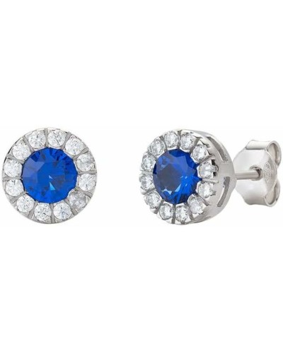 Amen Boucles d'Oreilles Femme ORLUBBBLZ, Argent 925, Zircons Bleus Lumineux
