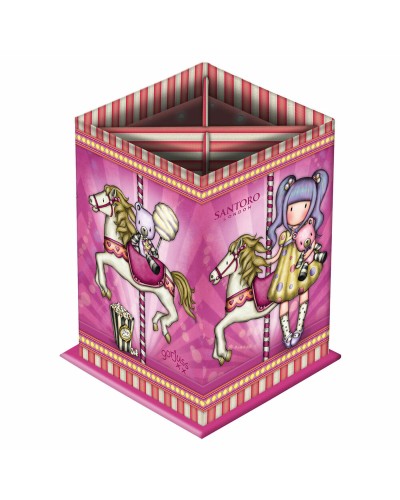 Safta Carousel Pink Pen Holder School Girl Organized Pencil Case
