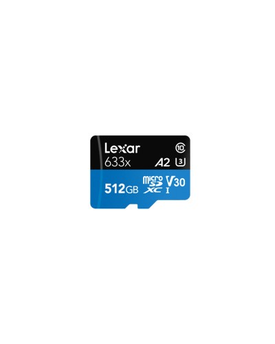 Micro-SD Minneskort med Adapter Lexar 633x 512 GB