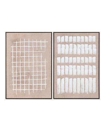 Tavla Home ESPRIT Vit Naturell Modern Urban (2 antal)