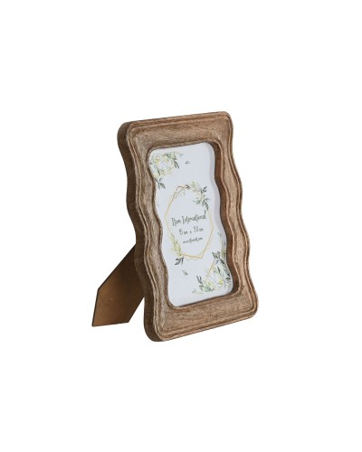 Marco de Fotos Home ESPRIT Natural Madera de mango Ondas Urbano 18,5 X 2 X 25 cm