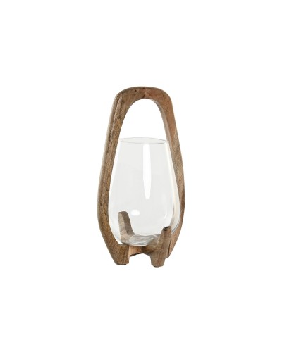 Kerzenschale Home ESPRIT natürlich Kristall Mango-Holz 18 x 18 x 33 cm