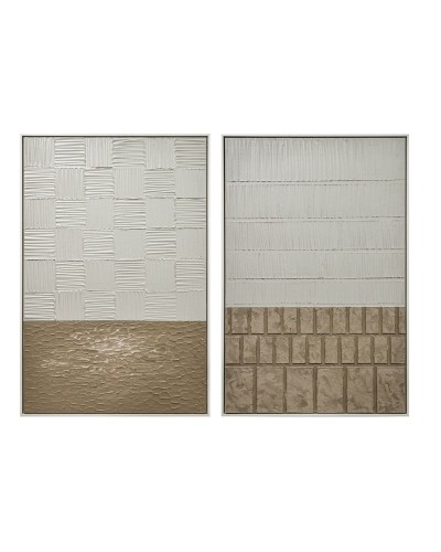 Painting Home ESPRIT White Beige Modern Scandinavian 83 x 4 x 123 cm (2 Units)