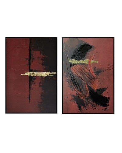 Cadre Home ESPRIT Noir Rouge Moderne 83 x 4 x 123 cm (2 Unités)