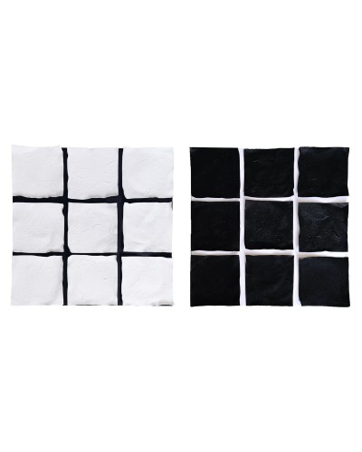 Cadre Home ESPRIT Blanc Noir Moderne 80 x 4 x 80 cm (2 Unités)