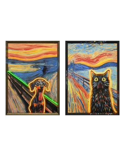 Schilderij Home ESPRIT Modern dieren 53 X 3,7 X 73 CM (2 Stuks)