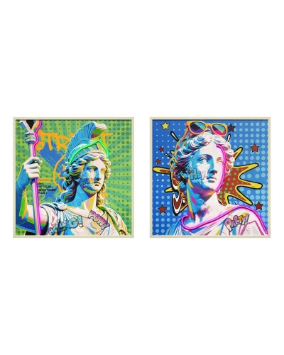 Maalaus Home ESPRIT Sininen Vihreä Moderni 83 x 3 x 83 cm (2 osaa)