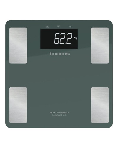 Bilancia Digitale da Bagno Taurus INCEPTION PERFE Azzurro Verde Vetro Temperato 180 kg