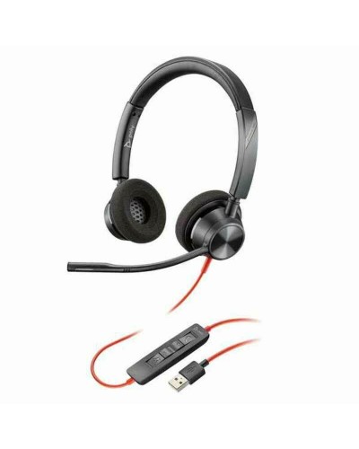 Poly Blackwire BW3320 Casque USB-A Noir - Audio Optimisé pour le Travail/Centre d'Appels
