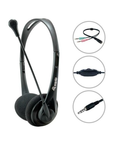 Oordopjes Equip Chat Headset Zwart 2 m
