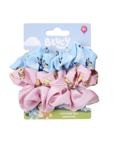 Rubber Hair Bands Bluey Blue 3 Pieces