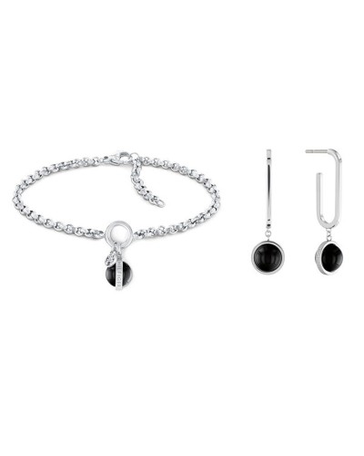 Set med armband och örhängen Tommy Hilfiger 2770171 Svart Silvrig