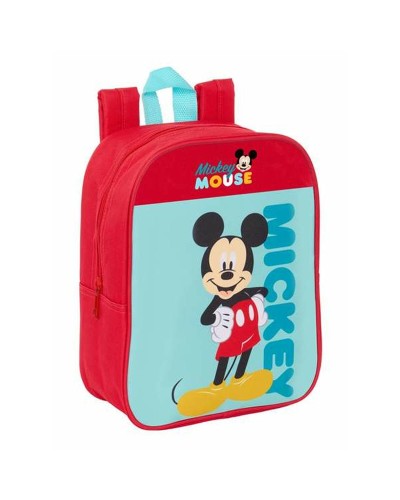 Mochila Escolar Mickey Mouse Azul Rojo 22 x 27 x 10 cm