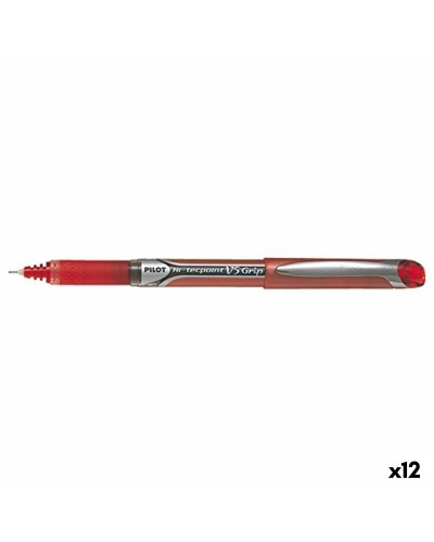 Liquid ink pen Pilot V-5 GRIP HI-TECPOINT Red 0,5 mm (12 Units)