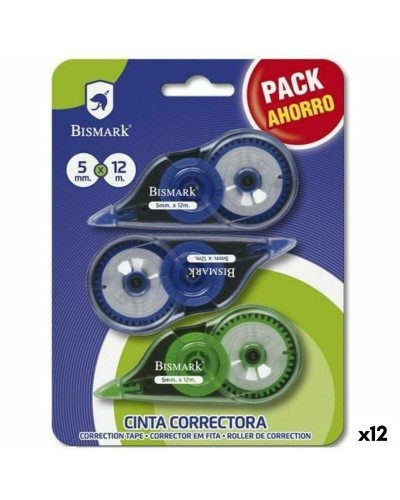Correction Tape Bismark 5 mm 12 m (3 Pieces) (12 Units)