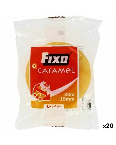 Ruban adhésif Fixo Caramel Transparent 19 mm x 33 m (20 Unités)