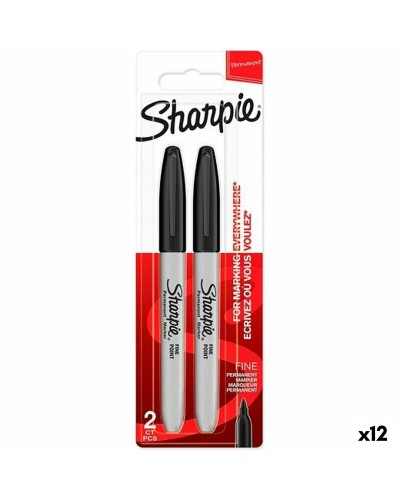 Set de Rotuladores Sharpie Negro 2 Piezas (12 Unidades)
