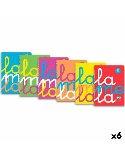 Bok med ringar Lamela Din A4 80 Blad (6 antal)