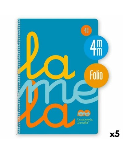 Quaderno con Anelli Lamela Azzurro Din A4 80 Pagine (5 Unità)