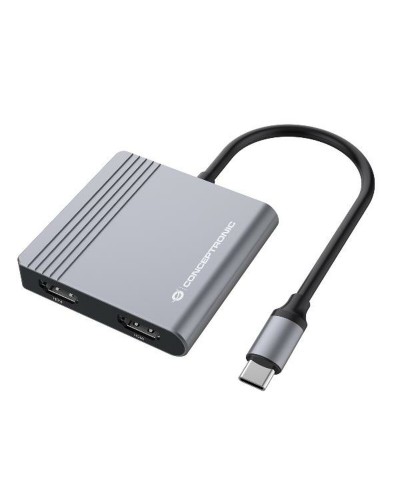USB-keskitin Conceptronic DONN13G Harmaa 100 W