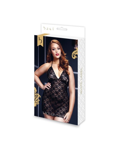 Baci Lingerie Nuisette Dentelle Noire - Tailles Fortes XL - Sexy & Sensuelle
