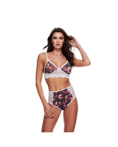 Kanten Ondergoed Set Baci Lingerie Floral & Lace Grijs (M/L)
