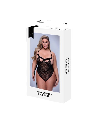 Body Baci Sexy Strappy Dessous aus Spitze, Schwarz, Queen Size - Sinnliche Unterwäsche
