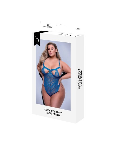 Baci Lingerie: Teddy in Pizzo Azzurro - Lingerie Sensuale Taglia Queen
