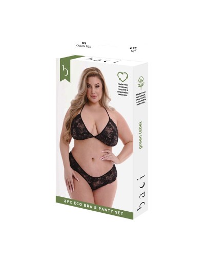 Alusvaatesetti Baci Lingerie Bra & Panty Musta (Queen)