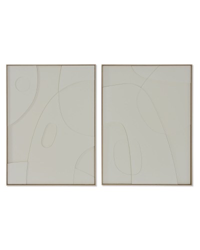 Maalaus Home ESPRIT Abstrakti Skandinaavinen 75 x 4 x 100 cm (2 osaa)