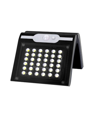 Applique Murale Solaire EDM avec Détecteur de Mouvement | 2 W, 220 Lm (6500 K) | Noir
