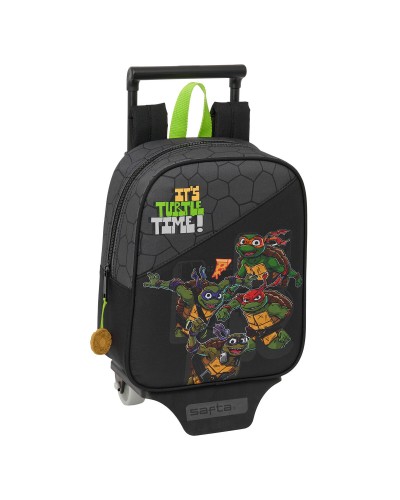 Schoolrugzak met Wielen Teenage Mutant Ninja Turtles Zwart Grijs 22 x 27 x 10 cm