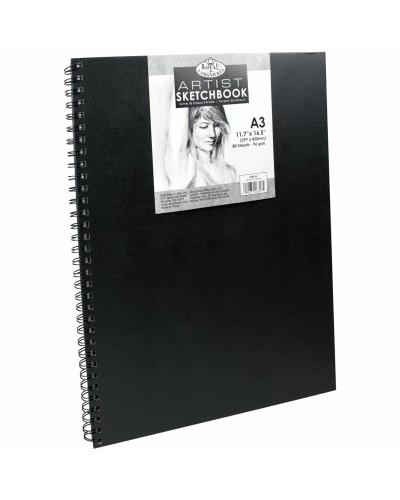 Royal & Langnickel Bloc de Dessin Noir A3 - Papier Lisse pour Artistes
