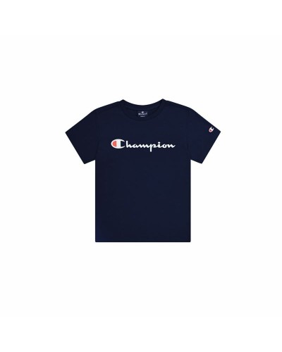 Champion Kurzarm T-Shirt Kinder Hellblau - Baumwolle Rundhalsausschnitt
