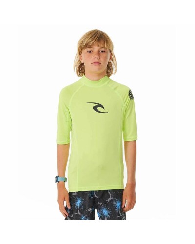 Rip Curl Maglia Wave UPF 50+ Bambino Verde Limone - Protezione Solare
